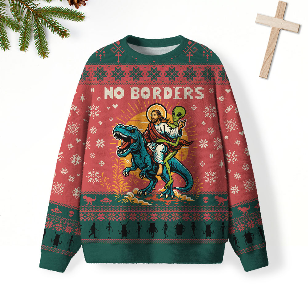Jesus The Ultimate Deadlifter Furry Christian Lightweight Sweater