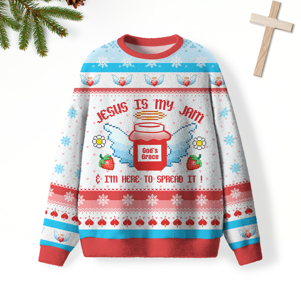 Jesus Is My Jam Furry Christian Lightweight Sweater