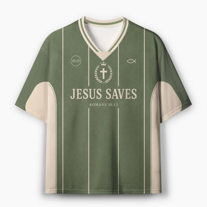 Jesus Saves Christian Mesh Jersey