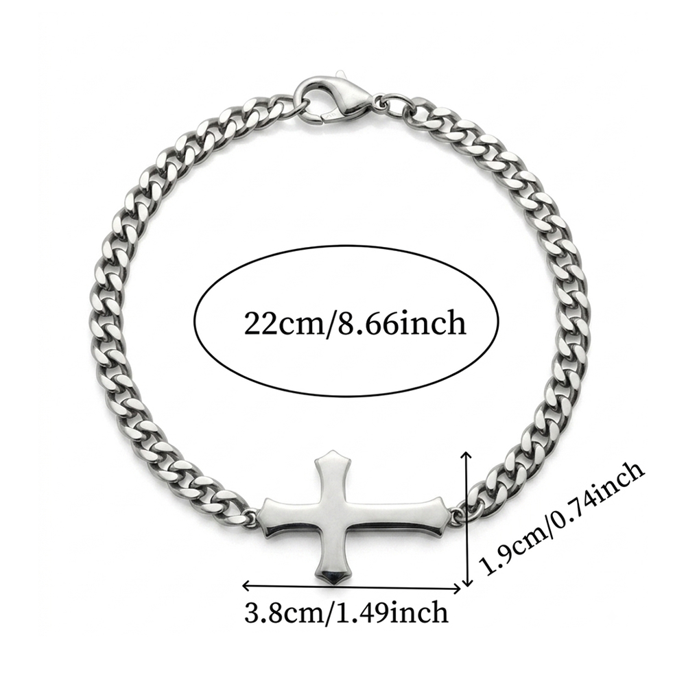 Personalized Name Cross Chain Christian Bracelet