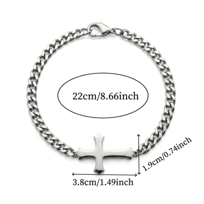 Personalized Name Cross Chain Christian Bracelet