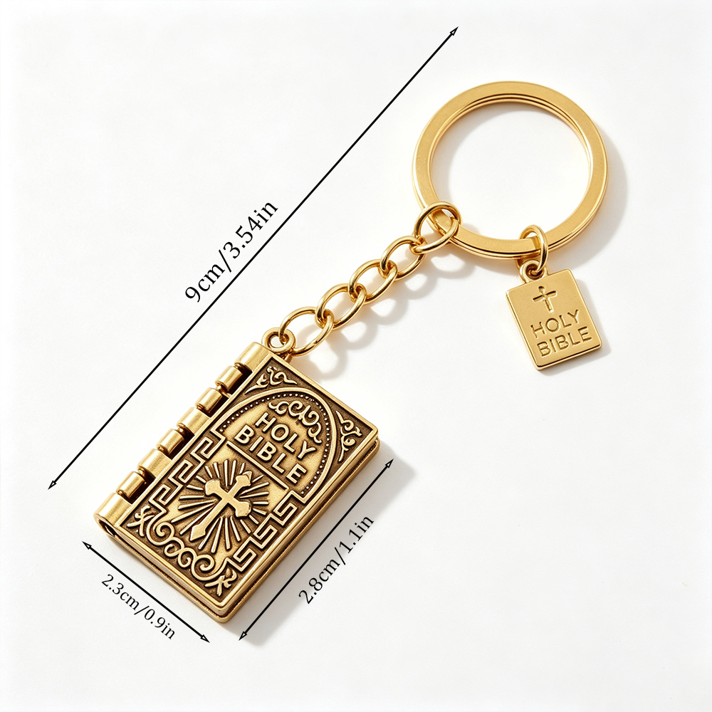 Vintage Mini Bible Christian Keychain
