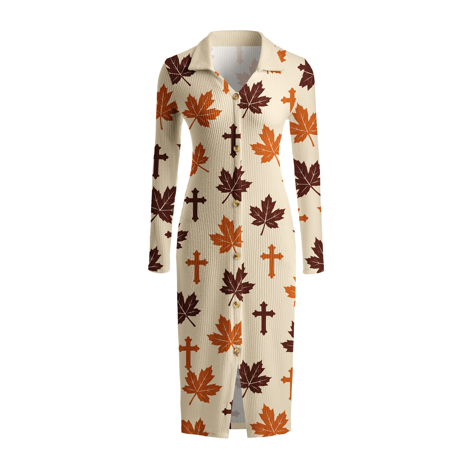 Fall For Jesus Christian Ribbed Knit Midi Dress