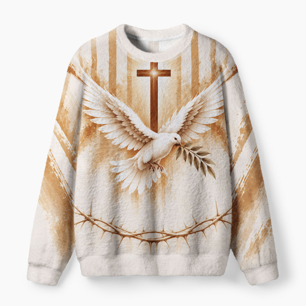 Crown Of Thorns Furry Christian Lightweight Sweater