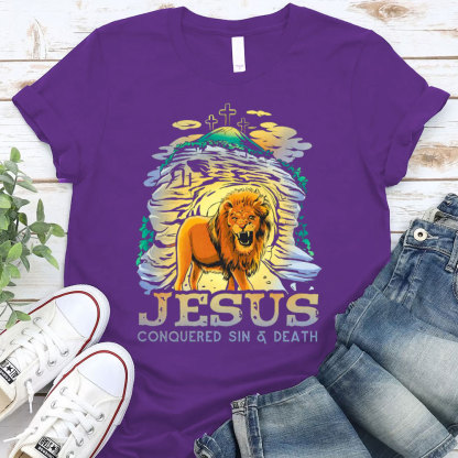 Jesus Conquered Sin And Death Christian T-Shirt