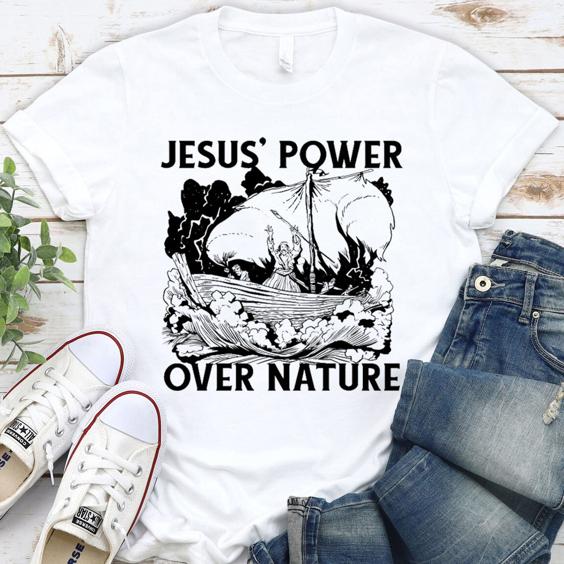 Jesus Power Over Nature Christian T-Shirt