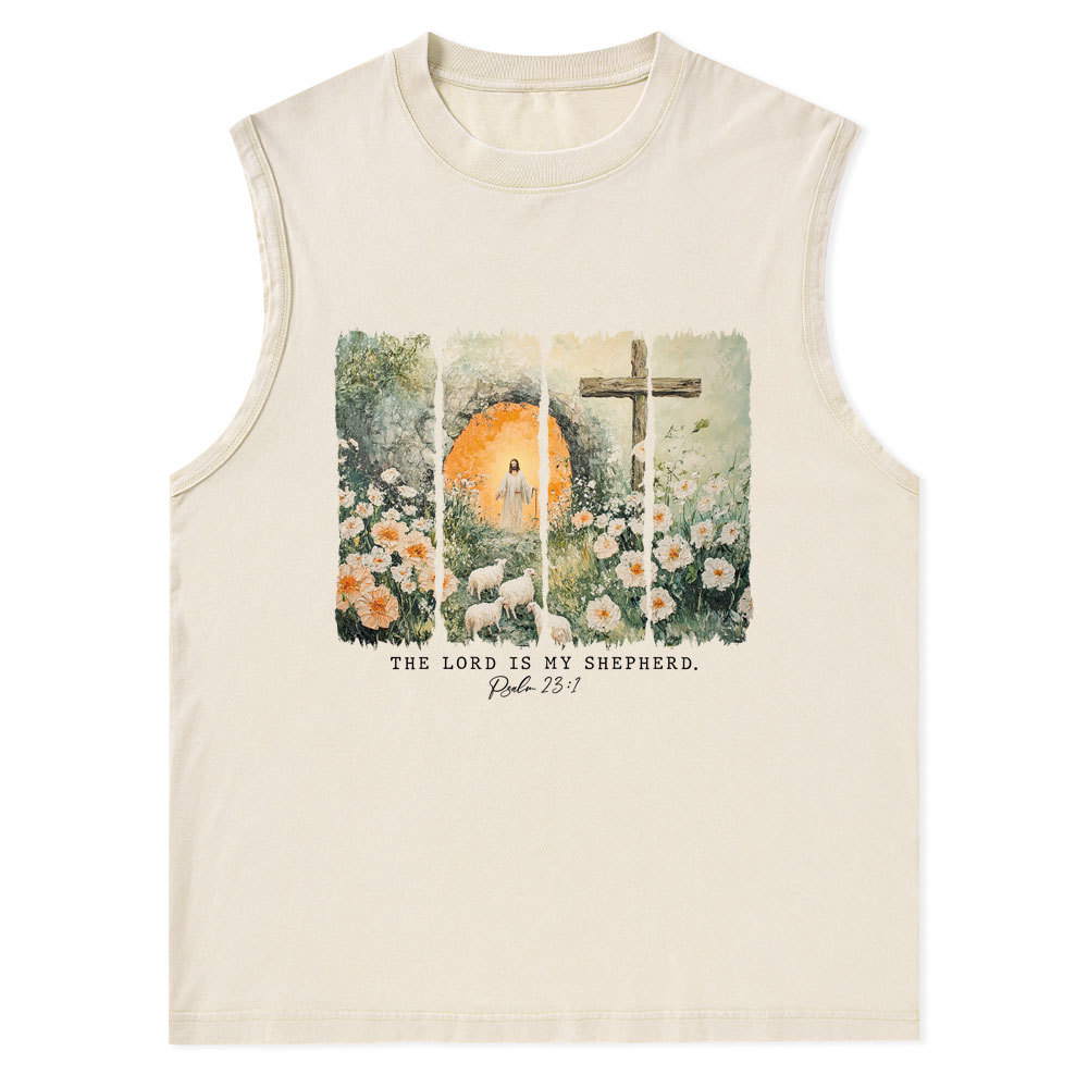 The Lord Is My Sheperd Christian Washed Tank Top