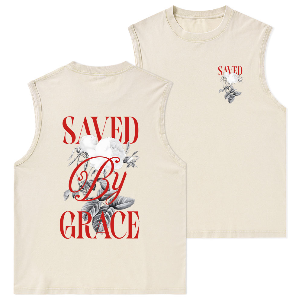 Saved By Grace Christian Washed Tank Top