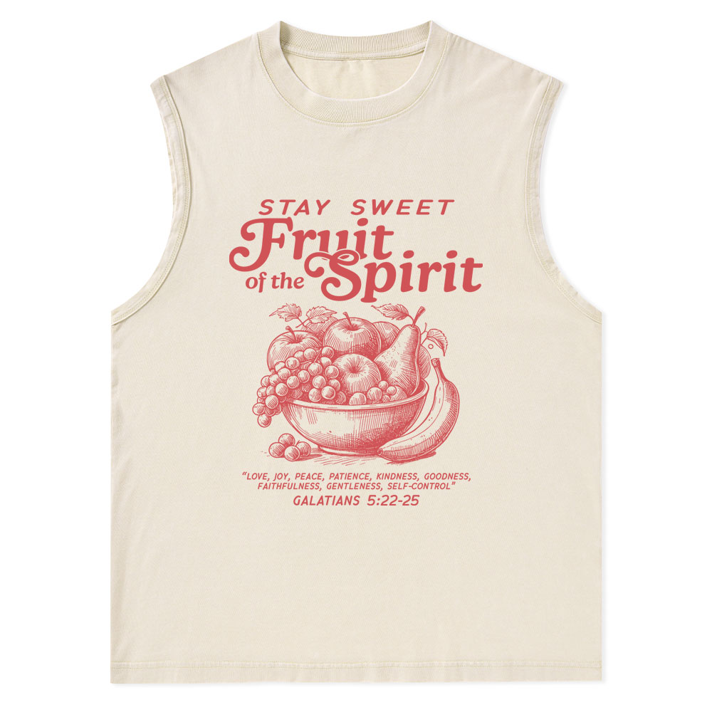Stay Sweet Fruit Of The Spirit Christian Washed Tank Top