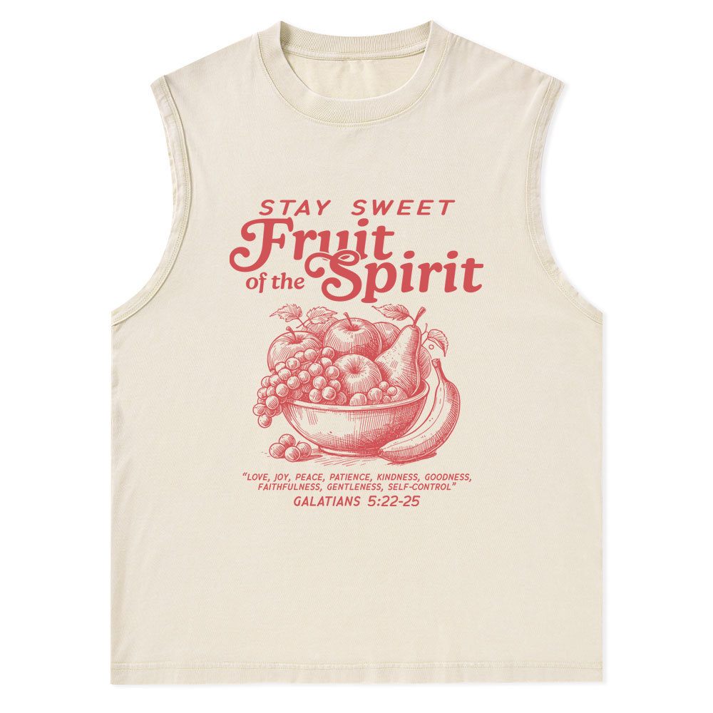 Stay Sweet Fruit Of The Spirit Christian Washed Tank Top