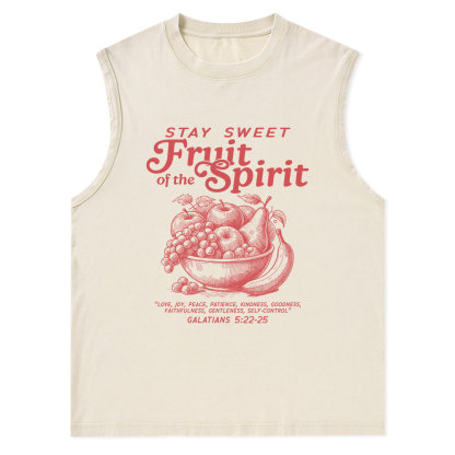 Stay Sweet Fruit Of The Spirit Christian Washed Tank Top