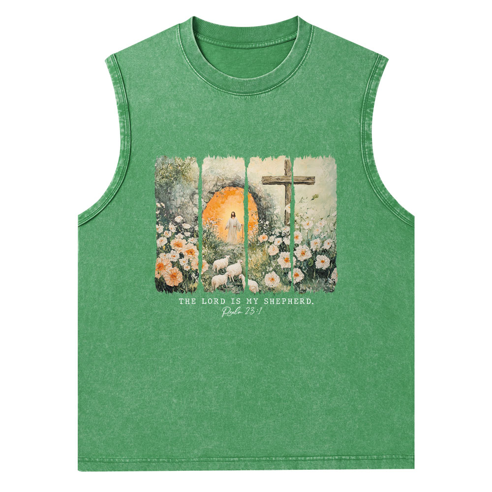 The Lord Is My Sheperd Christian Washed Tank Top