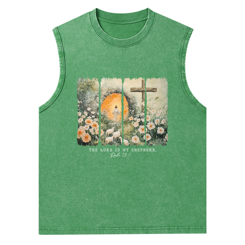 The Lord Is My Sheperd Christian Washed Tank Top