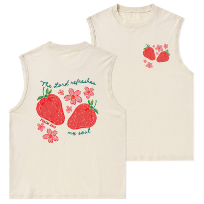 The Lord Refreshes My Soul Christian Washed Tank Top