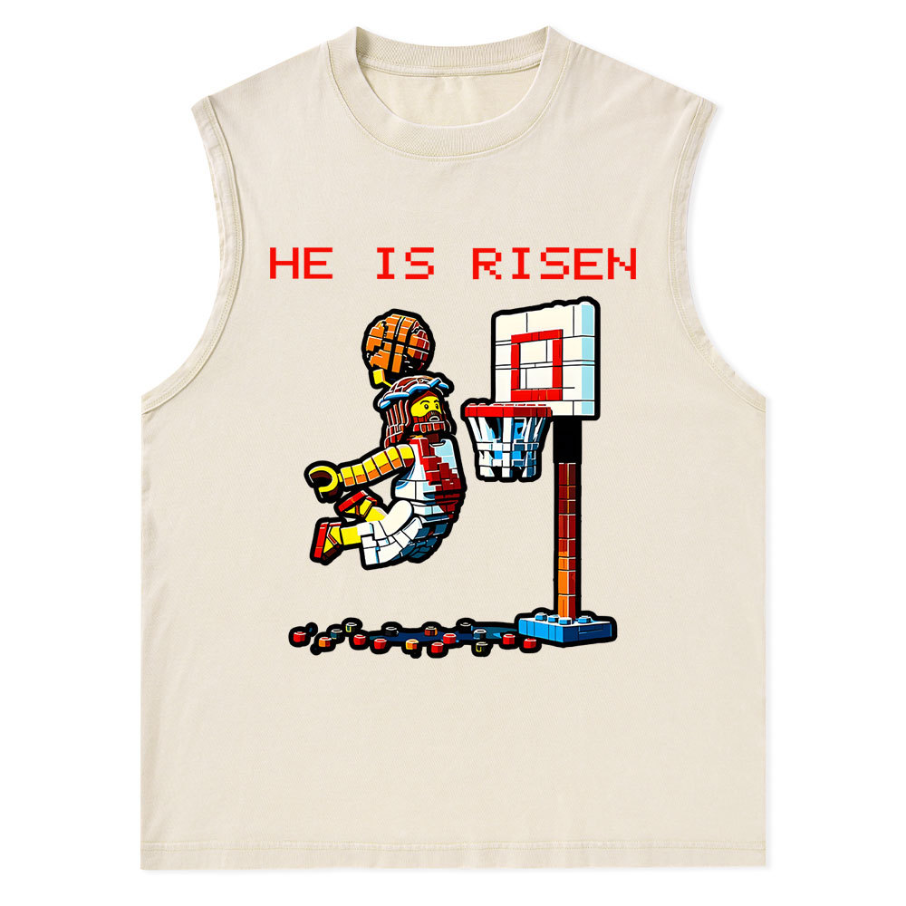 He Is Risen Christian Washed Tank Top
