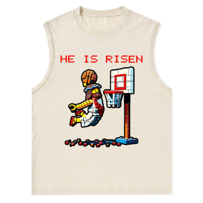 He Is Risen Christian Washed Tank Top