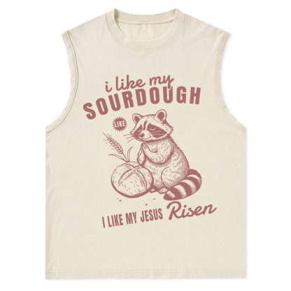 I Like My Jesus Risen Christian Washed Tank Top