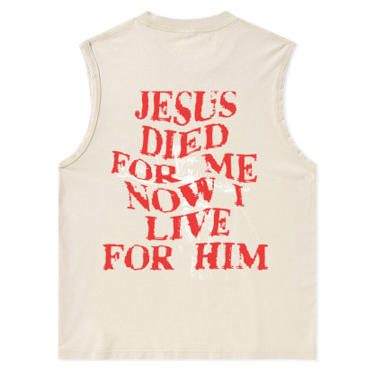 Jesus Died For Us Christian Washed Tank Top