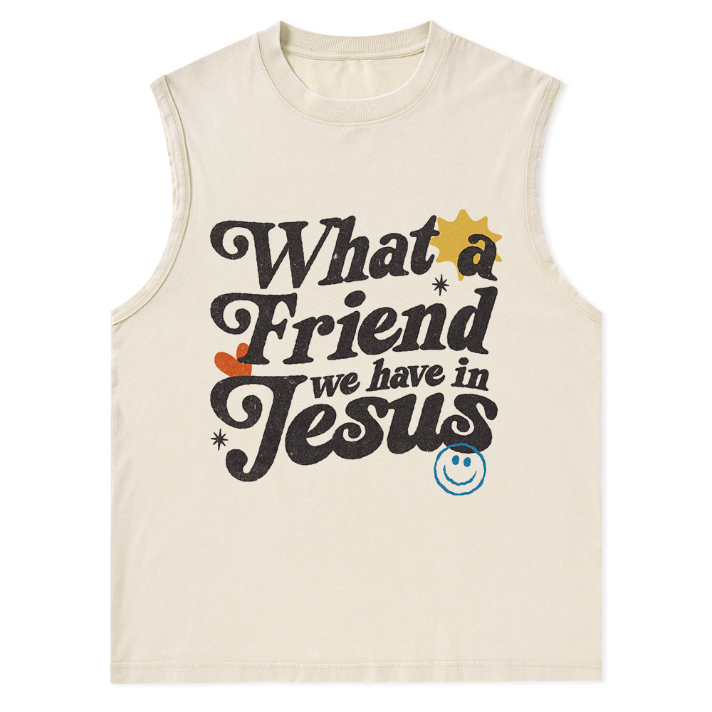 What Friend We Have In Jesus Christian Washed Tank Top
