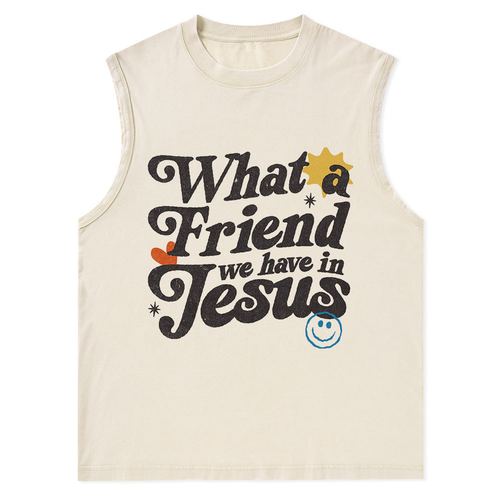 What Friend We Have In Jesus Christian Washed Tank Top