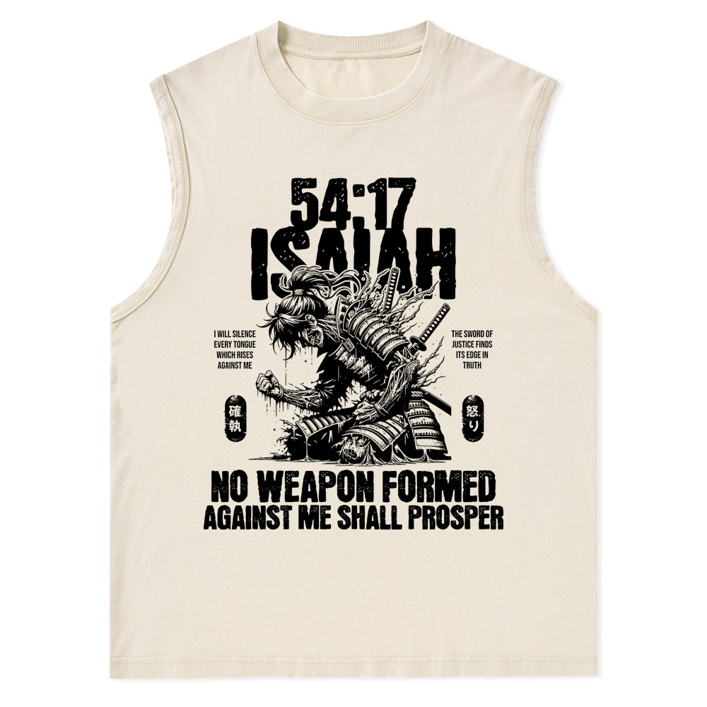 No Weapon Formed Against Me Shall Prosper Christian Washed Tank Top