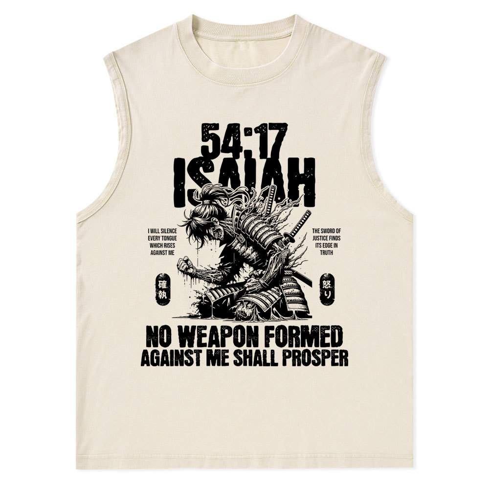 No Weapon Formed Against Me Shall Prosper Christian Washed Tank Top