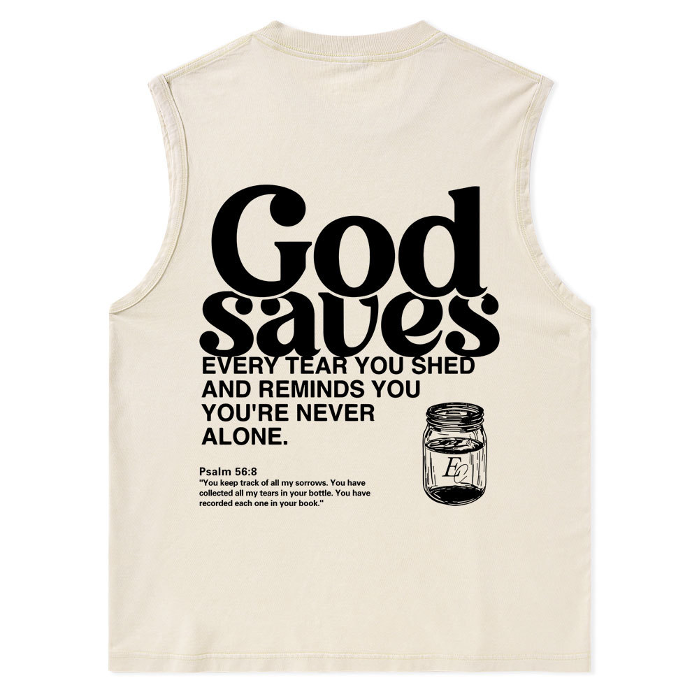 God Saves Christian Washed Tank Top