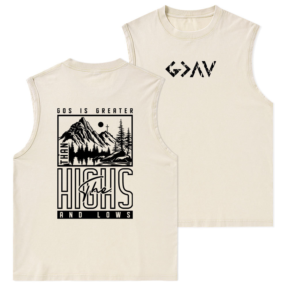 God Is Greater Christian Washed Tank Top