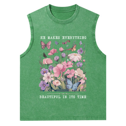 He Makes Everything Beautiful In Its Time Christian Washed Tank Top