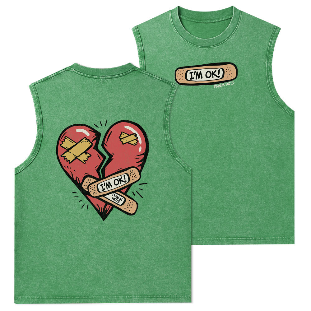 I'm OK Christian Washed Tank Top