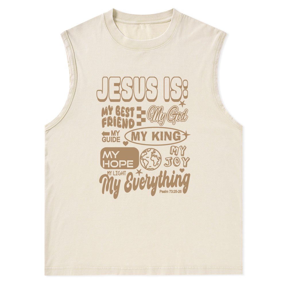 Jesus Is My Best Friend Christian Washed Tank Top