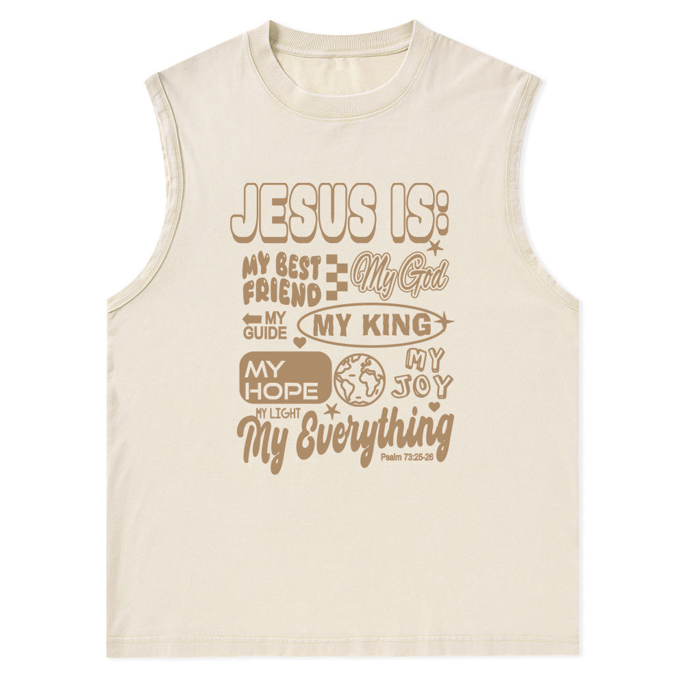 Jesus Is My Best Friend Christian Washed Tank Top