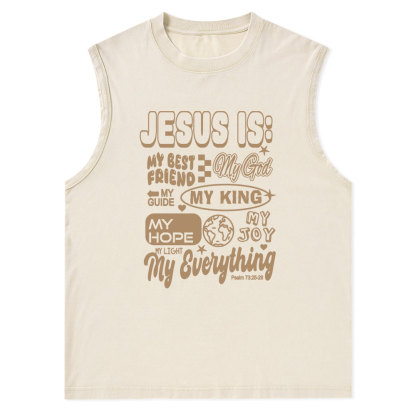 Jesus Is My Best Friend Christian Washed Tank Top