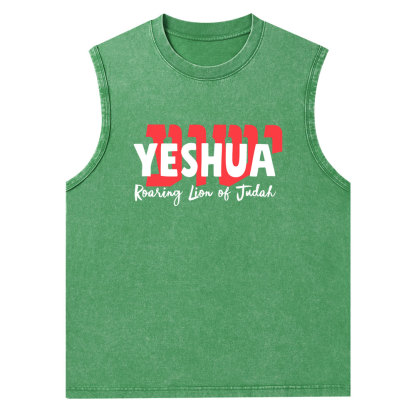 Roaring Lion Of Judah Christian Washed Tank Top