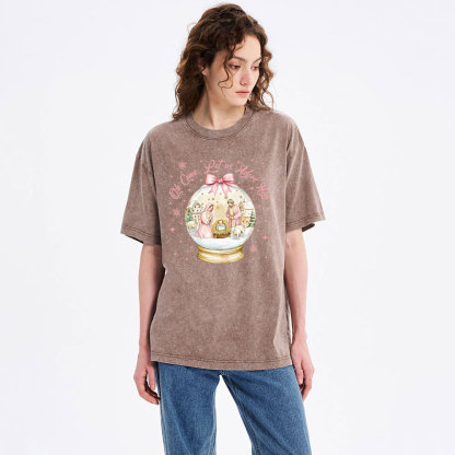 Oh Let Us Adore Him Christian Washed T-Shirt