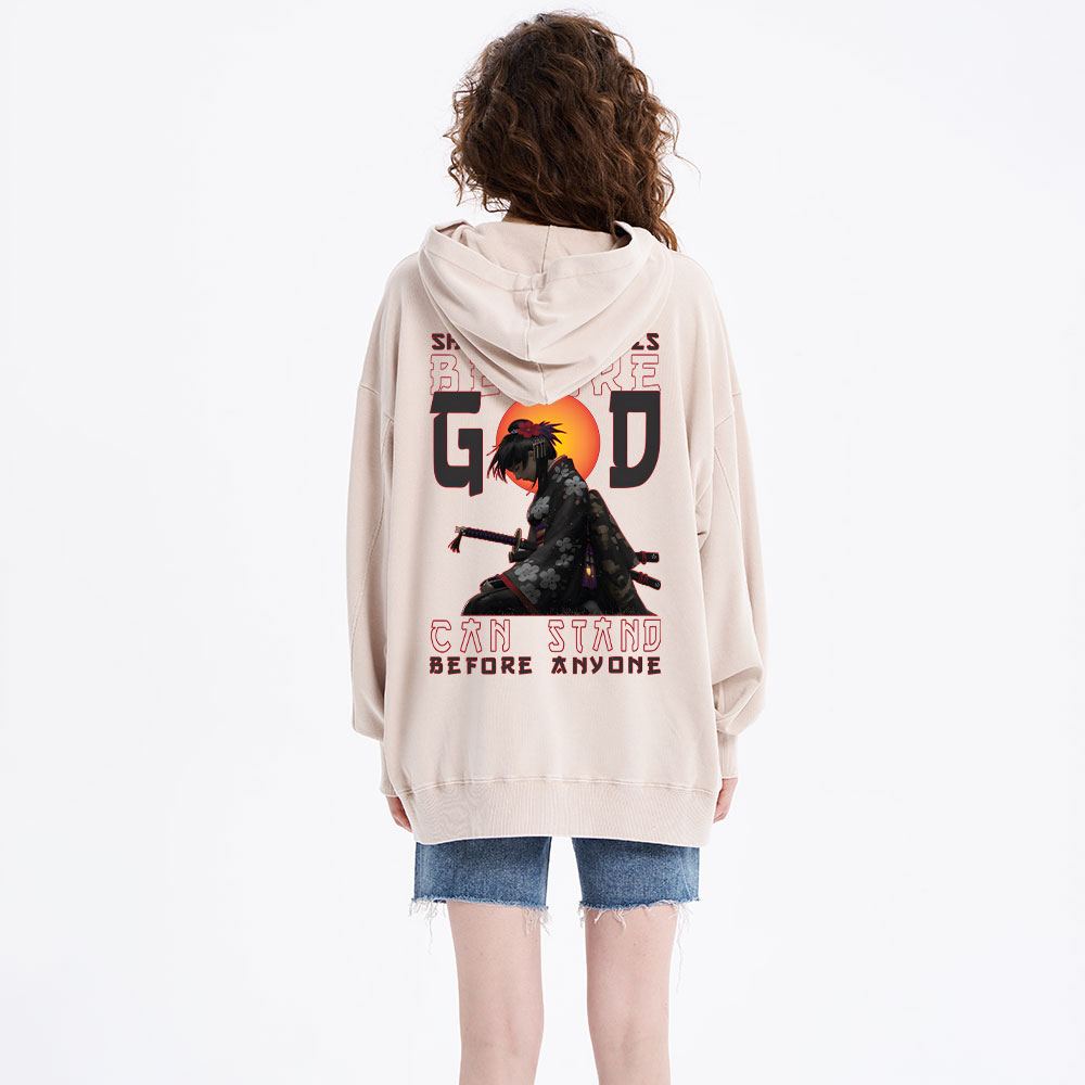 She Who Kneels Before God Christian Washed Hoodie