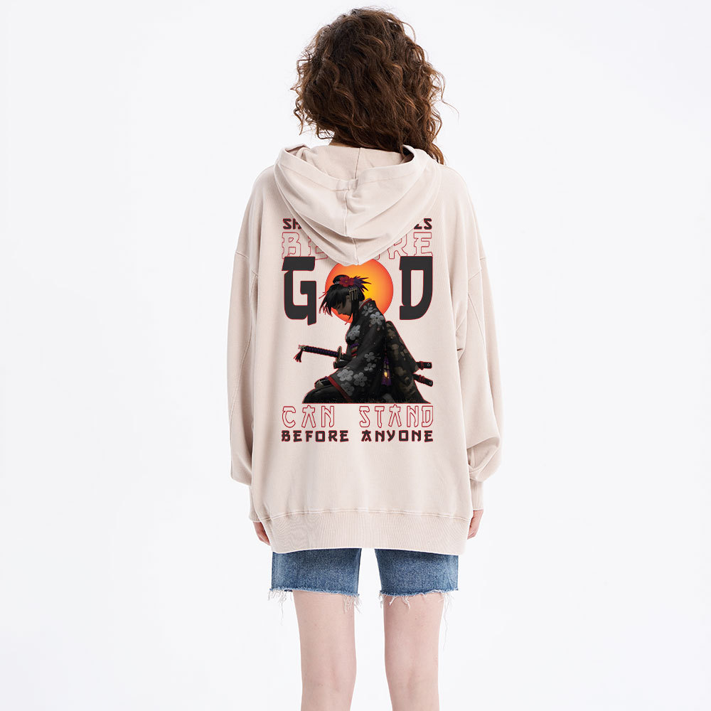 She Who Kneels Before God Christian Washed Hoodie