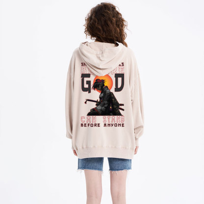 She Who Kneels Before God Christian Washed Hoodie