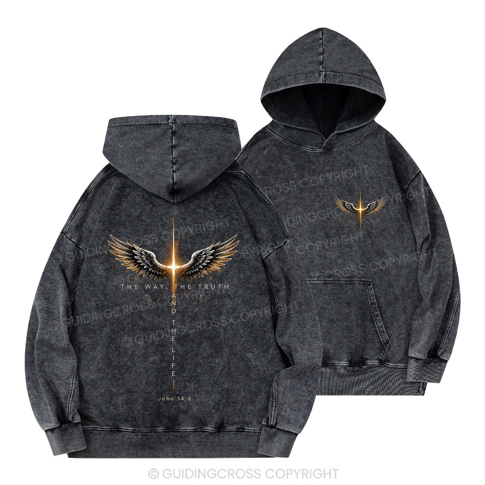 The Way The Truth The Life Christian Washed Hoodie 