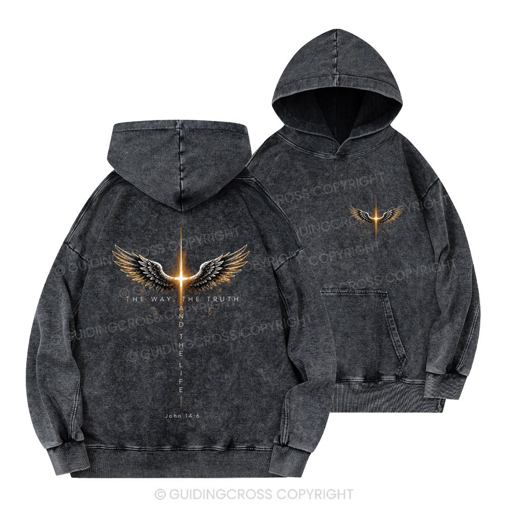 The Way The Truth The Life Christian Washed Hoodie 