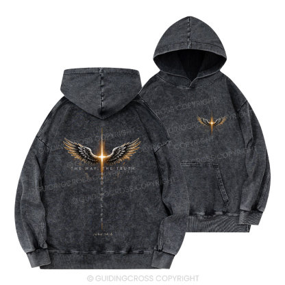 The Way The Truth The Life Christian Washed Hoodie 