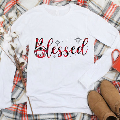 Nativity Scene Blessed Christmas Christian Long Sleeve T-Shirt