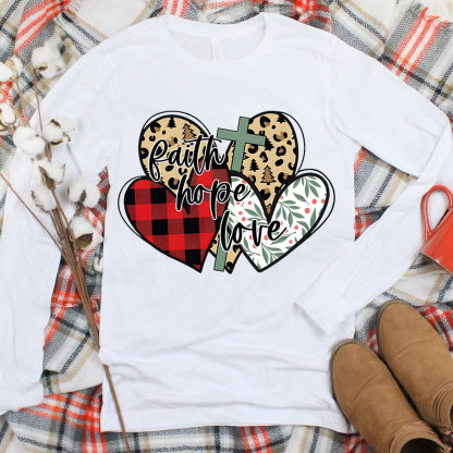 Faith Love Christmas Christian Long Sleeve T-Shirt