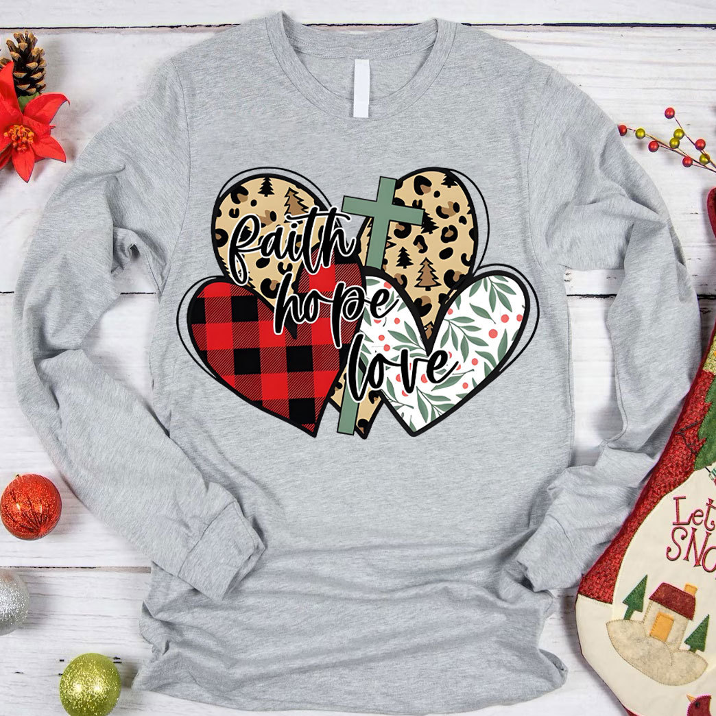 Faith Love Christmas Christian Long Sleeve T-Shirt