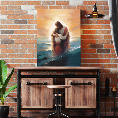 Sheltered By His Grace Christian Canvas Wall Art
