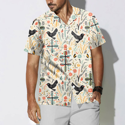 Dove Cross Boho Christian Hawaiian Shirt