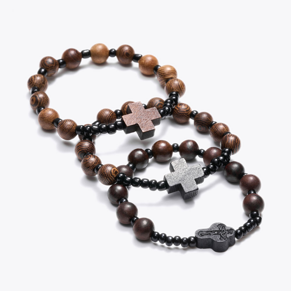 Minimalist Cross Unisex Stretch Beaded Bracelet