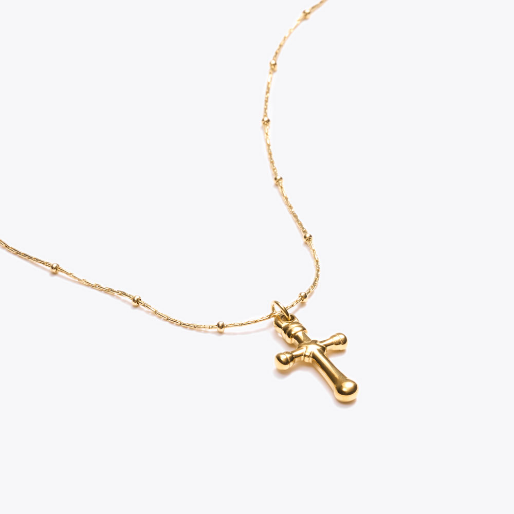 Rounded Adorable Minimalist Cross Necklace 