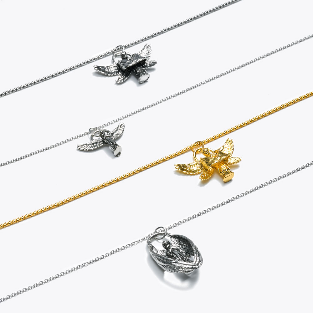 Praying Angles Cross Necklace