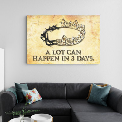 Jesus Wreath A Lot Can Happen In 3 Days Christian Canvas Wall Art